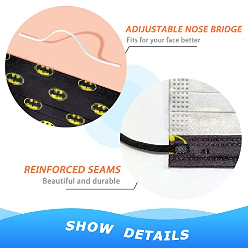 Yuesuo 50Pcs Kids Face_Mask Boys Girls Children 3Ply Earloop Breathable Kids Face_Mask Outdoor School, 50 Count (Pack Of 1) #TOP4