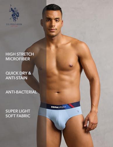 Image of U.S. Polo ASSN. Men's Nylon Micro Fibre Sports High Stretch Underwear Briefs