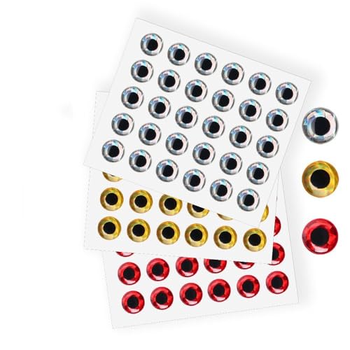 Kit de 1200 ojos de pez 3D metalizados para señuelos miniatura 1