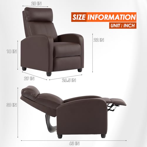 Image of BestMassage Recliner Chair with 2 Point Massage Function | Pu Brown