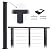 Muzata Cable Railing Post Square Weldless Flat top 36”x2”x2” Stainless Steel Black Powder Coated Finishing Pre-Drilled Posts Wood Concrete Surface Mount Deck Balustrade Invisible PS02 BH4S, PT1 PT2