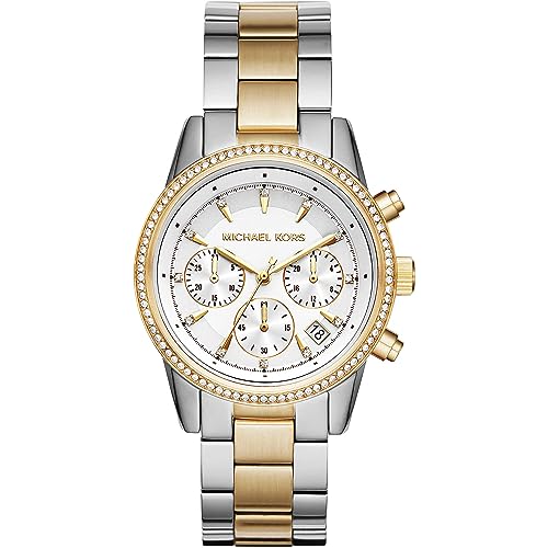Michael Kors Watch for Women, Bryant Chronograph Two-Tone Stainless Steel Women's Watch