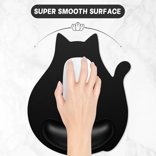 Tapis de souris amusant forme chat idée cadeau originale pour collègue bureau - 4