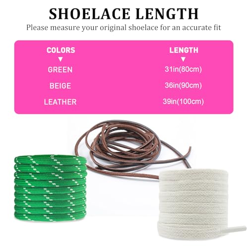 Image of 4Pcs Mixed Color Shoe Laces for Sneaker, Flat Leather Round Shoelaces Replacement Laces kit