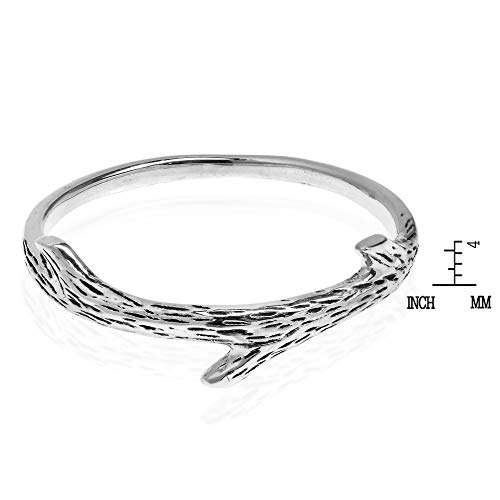 AeraVida Everyday Nature's Tree Branch Sterling Silver Ring | Delicate Women's Wedding Bands | Chic Comfort Fit Fashion Statement | Sizes 6-114