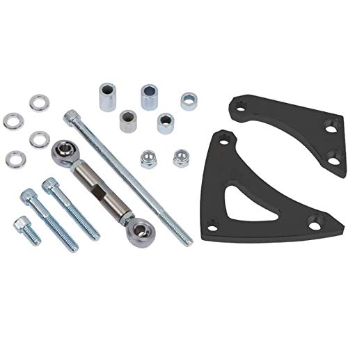 Black AC Compressor Bracket Compatible with Small Block Chrysler 318 340 360 Engines; Sanden Style