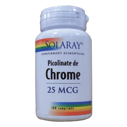 Solaray - Picolinate de chrome - 100 comprimés - Réduit les graisses Cover