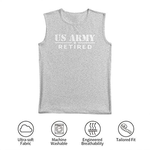 Cxcplxk Us Retired Army Men's Sleeveless T-Shirt Sport Bodybuilding Tank Top Shirts Muscle Workout Vest Large #TOP5