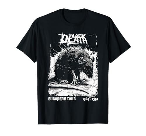 Black Death European Tour Plague Rat Medieval History Goth T-Shirt