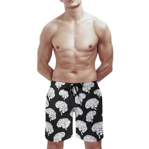 Brains Pattern Men's Swim Trunks Quick Dry Swimwear Beach Shorts with Pocket Bathing Suits2