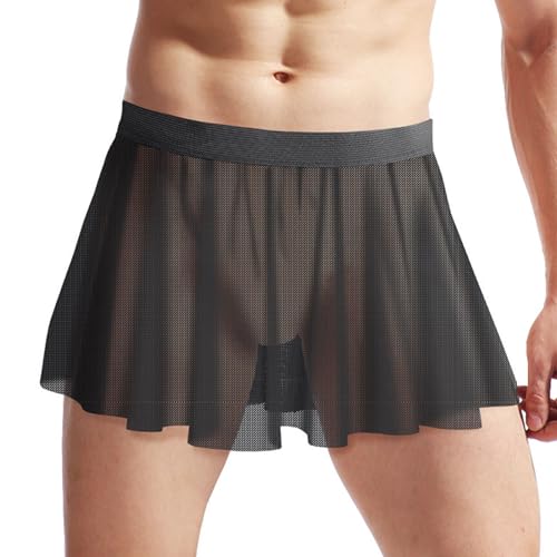 Sissy Men's Crossdresser Lingerie Skirts Sheer Lace Flared Pleated Micro Mini Skirt4
