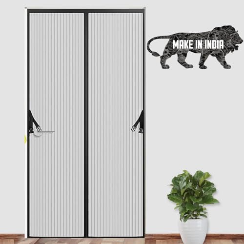 Image of KARP Mosquito Net for Doors with Magnet- Heavy Duty Mesh Screen Door with Stay-Open Buckle, Auto Close Magnets, Hands-Free Entry, Easy Install, Pet & Kid Friendly for Home (100 X 200, Black)