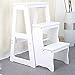 HJUYV-ERT Klappstuhl Massivholz Klapptreppenstuhl/Home Multifunktionsstuhl / 3-Stufen Massivholz Treppenhocker/Hocker Dual-Use/Wechselschuhe Hocker