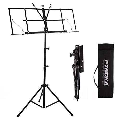 Feiqian Music Stand For Sheet Music Expandable Folding Music Stand With Carrying Bag 4 Pages Displayed Metal Material Adjustable Height, (F-Ms-04) #TOP4
