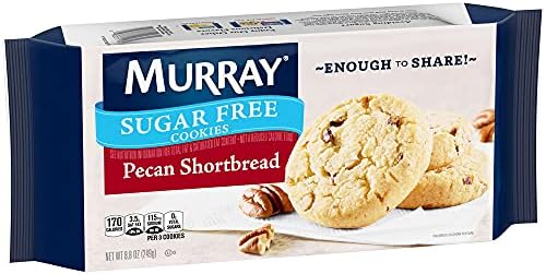 Murray Sugar Free Cookies, Pecan Shortbread, 8.8 Ounce Tray, Pack of 12