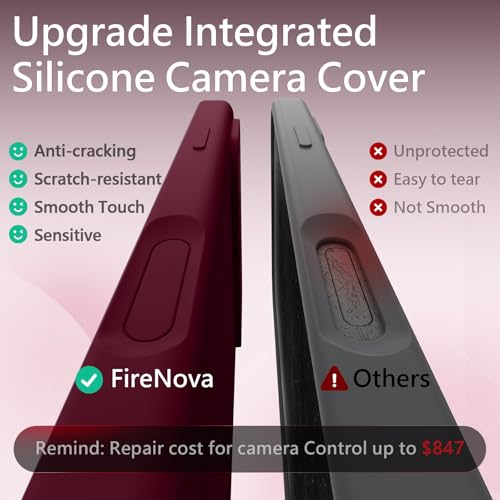 Image of FireNova Magnetic for iPhone 17 Pro Max Case, Compatible with MagSafe, [Integrated Silicone Camera Control Button] [Camera Protection] Anti-Scratch Microfiber Lining Phone Case, 6.9 inch, Plum