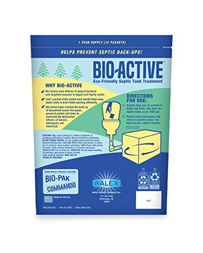 Image of Walex Bio-Active Home Septic Tank Treatment Packets - 1-Year Supply, 12-Pack