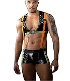 Sipumia Mens Fireman Cosplay Costume Tuxedo Sexy Lingerie Set Role Play Uniform Gay Bar Nightclub Outfit Black Green Orange Without Hat