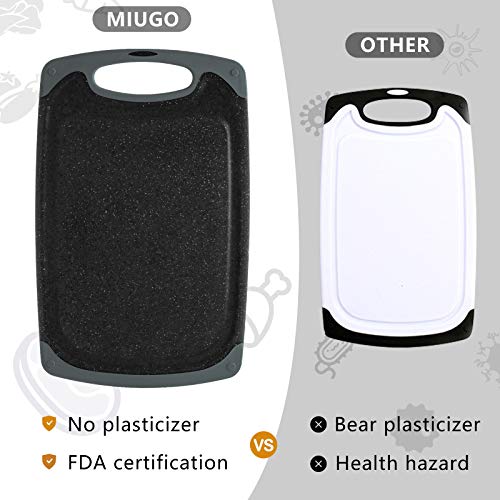 image for MIUGO Cutting Board Set for Kitchen, BPA-free, Non-porous Juice Groove