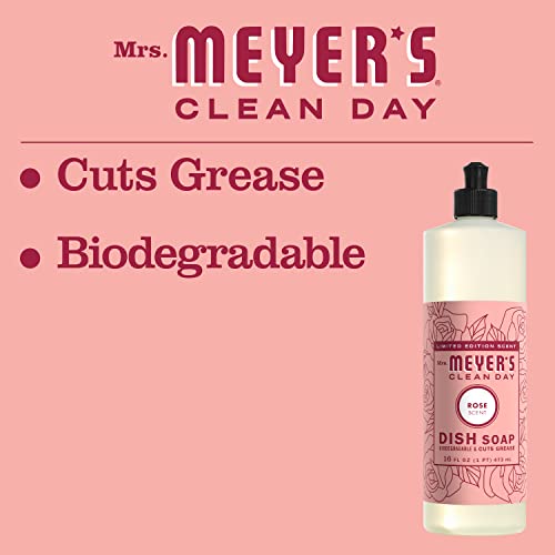 Mrs. Meyer's Liquid Dish Soap, Biodegradable Formula, Limited Edition Rose, 16 Fl. Oz - Pack Of 3 #TOP4