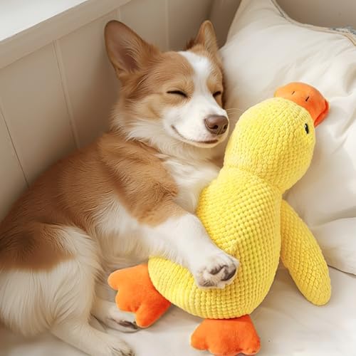 GSrenyu Yellow Duck Dog Toys Squeaky Dog Plush Toy Puppy Toys 30cm