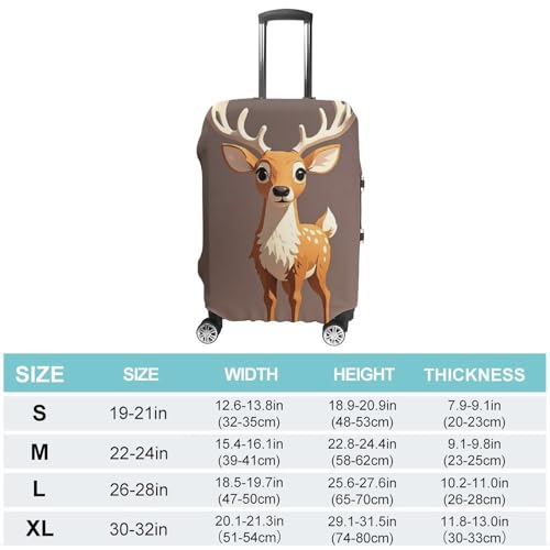 Deer Printed Luggage Cover Protector, Fits 18-32 Inch Luggage2