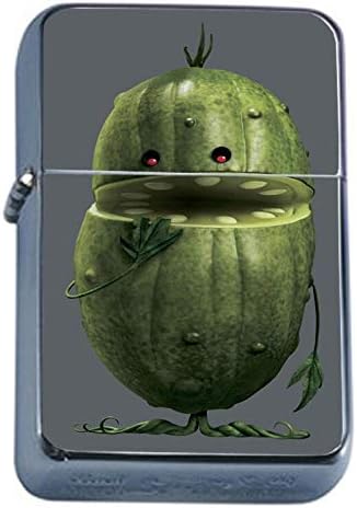 Amazon.com: Pickle Flip Top Oil Lighter Em4 Smoking Cigarette Silver ...