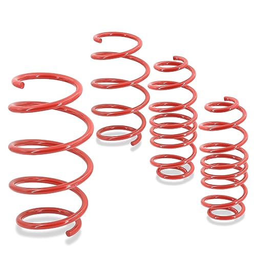 AJP Distributors 1.3" Front & 1.4" Rear Suspension Drop Height Performance Handling Sport Coil Lowering Springs Kit Red Compatible/Replacement For Accord TSX 2008 2009 2010 2011 2012 08 09 10 11 12 - Image 3