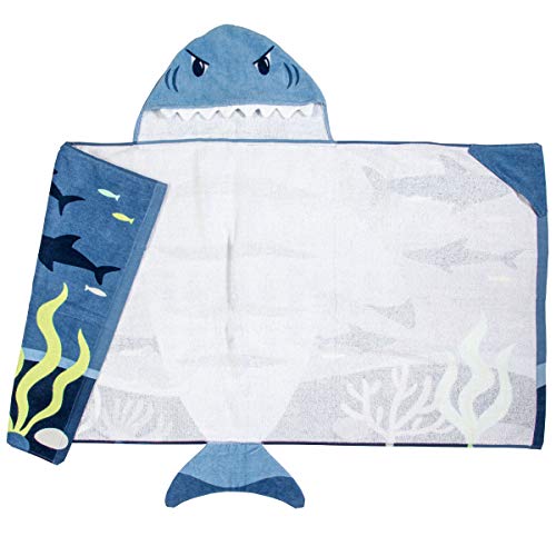 Image of Stephen Joseph Boys HOODED TOWEL, Shark