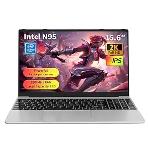Gaming Laptop 15.6″ FHD,Intel N95 Turbo Boost 3.4GHz,16GB DDR4 + 512GB SSD,RGB Backlit Keyboard & Fingerprint Unlock,Windows 11 Pro Laptop Computer for Immersive Performance
