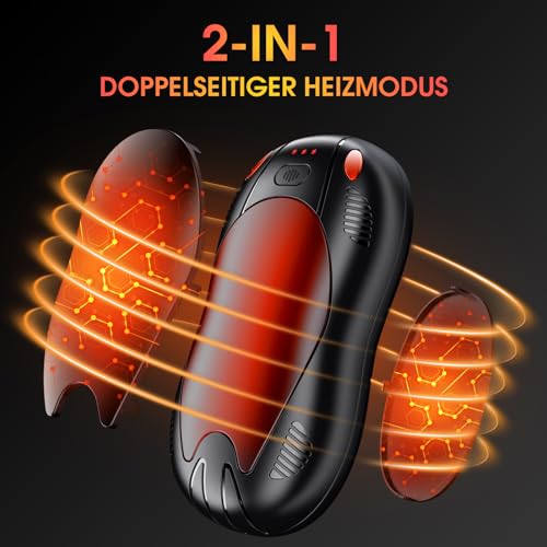 FANDLISS Handwärmer Elektrisch,Taschenwärme mit Akku, Zweiseitige Heizung – Ansicht 2