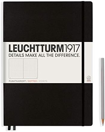 LEUCHTTURM1917 - Master Classic A4+ - Dotted Hardcover Notebook (Black) - 235 Numbered Pages