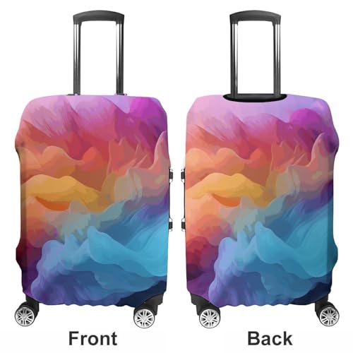 Color Gradient Travel Luggage Cover Anti-scratch Suitcase Cover Elastic Suitcase Protective Cover Fits 19-32 Inch Luggage S3