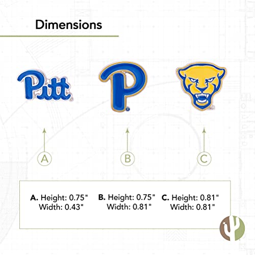 Image of Desert Cactus University of Pittsburgh Lapel Pin PITT Panthers Made of Metal for Formal Wear, Bag and Hat Jewelry, and Tie Tack (Pin Set)