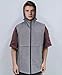 LZLRUN Men's Fully Reflective Vest with Hood Fashion Hip Hop Sleeveless Jacket Street Rave (Small,Grey)