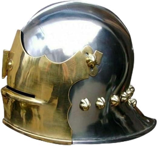 Medieval Italian Sallet Helmet, 18GA Steel, Burgundy German Style, Knight Costume Headpiece