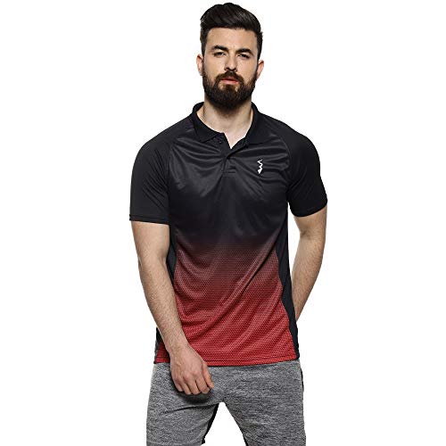 Campus Sutra Men\’s Dri-Fit Activewear T-Shirt Regular Fit for Casual Wear, Stylish Modern Clothing Crafted with Comfort Fit and High-Performance for Everyday Wear Red Black Campus Sutra Men\’s Dri-Fit Activewear T-Shirt Regular Fit for Casual Wear, Stylish Modern Clothing Crafted with Comfort Fit and High-Performance for Everyday Wear Red Black