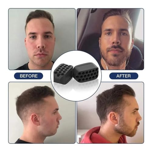 Kit com 3 Mordedores para Exercício dos Músculos Faciais, Preto, Cinza e Branco