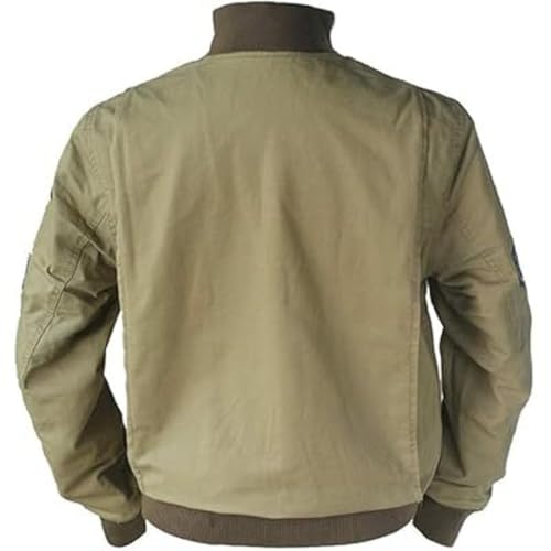 X-ception Mens Vintage WW2 Brad Tanker Military World War 2 Pitt Bomber Khaki Cotton Jacket2