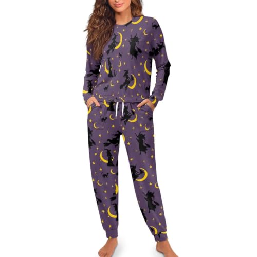 Image of Women's Pajamas Set Soft 2 Piece Loungewear Long Sleeve Pj Set Matching Sleepwear with Pockets for Women Plus Size