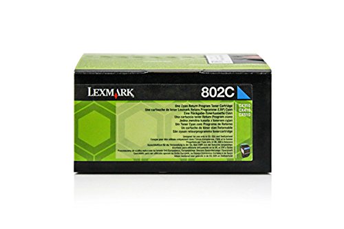 Toner cyan Lexmark CX 510 original 802C pour des éclats durables