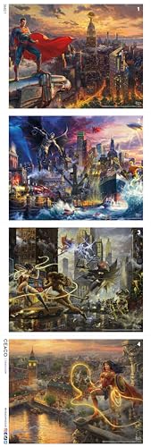 Ceaco 3682-1 4 In 1 Multipack - Thomas Kinkade - Dc Comics - Justice League (4) 500 Piece Jigsaw Puzzles thumb #6