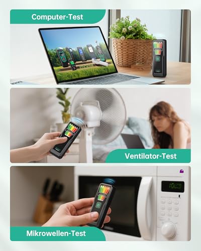 ERICKHILL Handheld EMF Messgerät, Geisterjagd Equipment für paranormale Untersuchungen, 5-stufige LED-Warnungen, 30Hz–20kHz EMF Detektor, Strahlungsmesser für Zuhause, Büro&Outdoor-Inspektionen