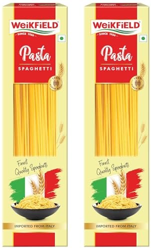 Image of Weikfield Spaghetti Pasta, 400 Grams (Pack Of 2), Vegetarian, 1000 Grams