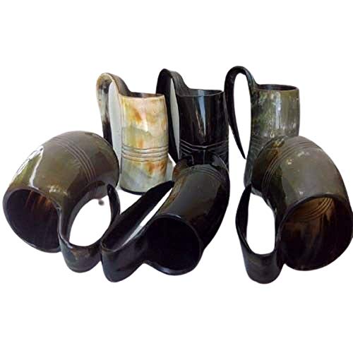 THE ARMOUR WORLD 750ml set of 6 Norwegian Viking Drinking Horn Mug cup beer wine mead