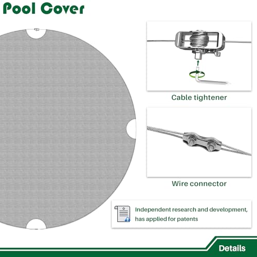 Cobertor de piscina 28 pies para invierno con clips miniatura 3