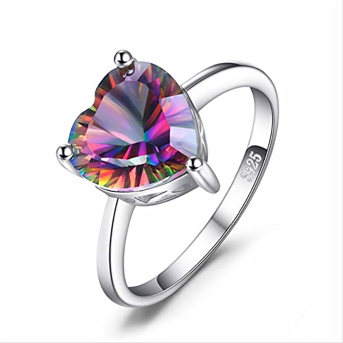Bague coeur topaze en argent 925, un bijou de luxe pour femme raffinée