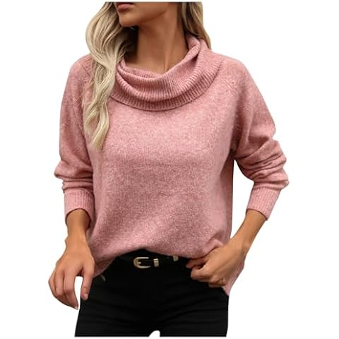 RLEHJN Women's Oversized Cowl Neck Jumper Cover