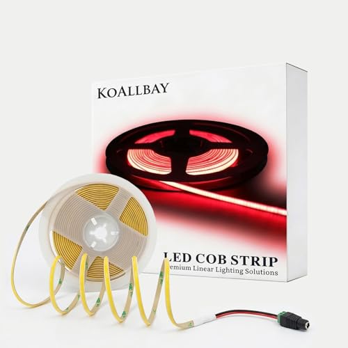 Tira LED flexible 16.4ft 12V COB rojo ultrafina 4mm miniatura 1