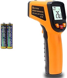 KETOTEK Laser Thermometer Gun Infrared Thermometer Digital Non Contact Food Thermometers -50 - 600 (-58-1112) IR Thermometer Professional Grade Temperature Tester Recorder (not for Human)